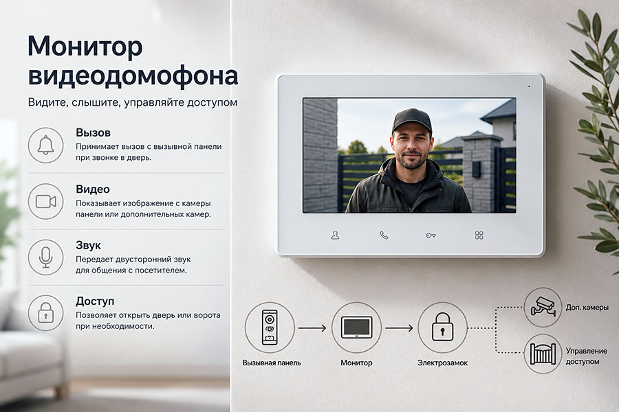 Что делает монитор видеодомофона