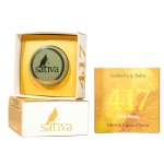 Блеск-бальзам для губ золотистый №417 с эко-глиттером Sativa, 8г, Варианты: Блеск-бальзам для губ золотистый №417