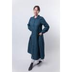 Платье женское повседневное из льна - идеальный выбор для летней легкости и комфорта, Цвет: изумрудно-зеленый, Российский размер: 48