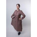 Платье женское повседневное цвета какао из льна - идеальный выбор для летней легкости и комфорта, Цвет: какао, Российский размер: 46