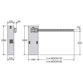 Комплект шлагбаума MOOVI30 KIT, Длина стрелы: 3200, Форма стрелы: прямоугольная, Цвет: черный, изображение 3