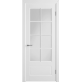 Межкомнатная дверь GLANTA ETT POLAR WHITE CLOUD, Вид остекления: WHITE CLOUD, Цвет: белый, Размер полотна: 600х2000
