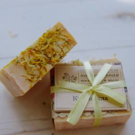 Мыло ручной работы Календула Краснополянская косметика, Варианты: Мыло ручной работы Календула, изображение 5