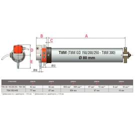 Внутривальный электропривод T8M GD 150 NM D94 MONO, изображение 4