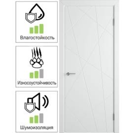 Межкомнатная дверь FLITTA, Вид остекления: без стекла, Цвет: белый, Размер полотна: 600х2000, изображение 2