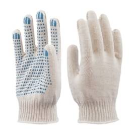 Перчатки рабочие ХБ 10 класс вязки, 3 нити с ПВХ, изображение 2