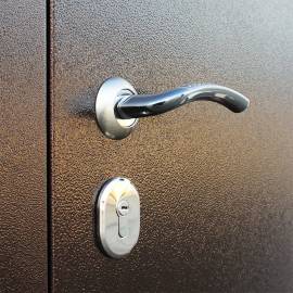 Стальная дверь «Комфорт», Вид остекления: без стекла, Цвет: медный антик, Размер блока: 880х2050, Сторона открывания: правая (петли справа), изображение 5