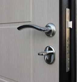 Стальная дверь «Комфорт», Вид остекления: без стекла, Цвет: медный антик, Размер блока: 880х2050, Сторона открывания: правая (петли справа), изображение 7