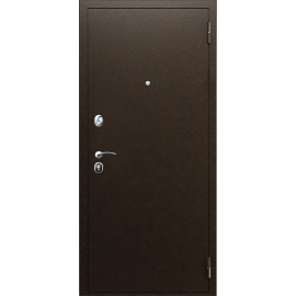 Стальная дверь «Комфорт», Вид остекления: без стекла, Цвет: медный антик, Размер блока: 880х2050, Сторона открывания: правая (петли справа)
