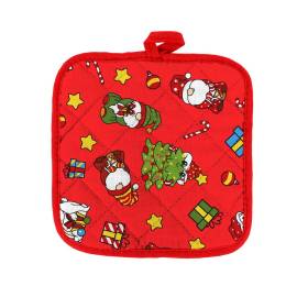 Прихватка из рогожки Wenge С Новым годом 18х18