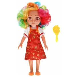 Кукла Варя 32 см. Радужные волосы. (Карапуз)