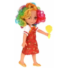 Кукла Варя 32 см. Радужные волосы. (Карапуз)