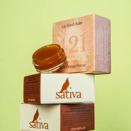Скраб-бальзам для губ №421 Sativa, изображение 2