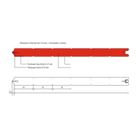 Панель DAMAST высотой 575 мм с полосой, Цвет: белый, изображение 2