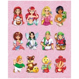 Английский в наклейках и раскрасках. Сказочные герои (Учитель)