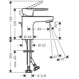 Смеситель черный для для раковины 70 мм, Варианты: смеситель черный 71558670, изображение 5