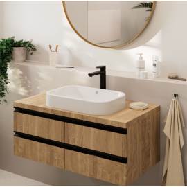 Смеситель черный для для раковины 190 мм push-open, Варианты: смеситель черный 71552670, изображение 3