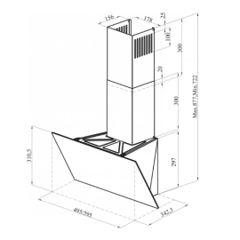 Наклонная вытяжка NP-50W (FR)