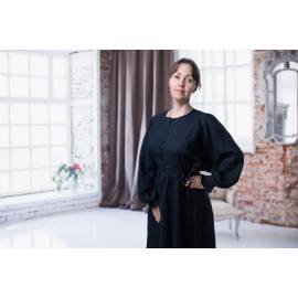 Платье женское повседневное с завязками, Цвет: синий, Российский размер: 46, изображение 6