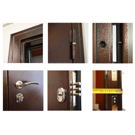 Стальная дверь "Стандарт", Цвет с внутренней стороны: венге, Размер блока: 880х2050, Сторона открывания: левая (петли слева), изображение 3