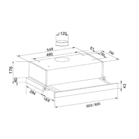 Встраиваемая вытяжка UV-60WG (F)Встраиваемая вытяжка UV-60WG (F)