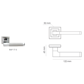 Ручка дверная Rucetti RAP 17-S SN/CP, изображение 7
