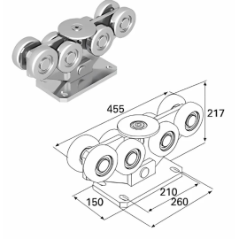 Опора роликовая для балки 138 мм, DHS500, изображение 2
