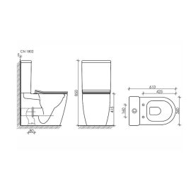 Унитаз-компакт Highlight Rimless CN1802, изображение 11