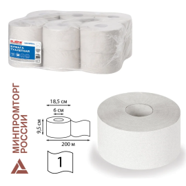 Бумага туалетная, LAIMA (T2), 1-слойная, комплект 12 рулонов, 111334, изображение 5