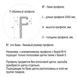 Профиль f-образный 2500*17,5*6,5 (база 4,0), изображение 7