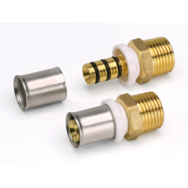 RIIFO Omni штуцер с наружной резьбой пресс латунь 16-1/2"НР, изображение 2