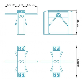 Блокпост ТМБ 1200 турникет-трипод, изображение 7