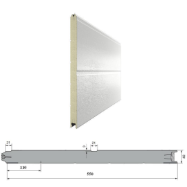 Панель 550 мм с широкой центральной полосой, Цвет: белый, изображение 4