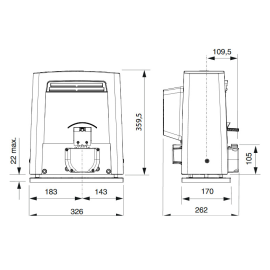 Привод для откатных ворот BKS22AGS (801MS-0100), изображение 9