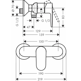 Смеситель для душа Vernis Blend 71640000, изображение 2