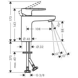 Смеситель для раковины в ванную Vernis Blend 71580000, хром, изображение 3