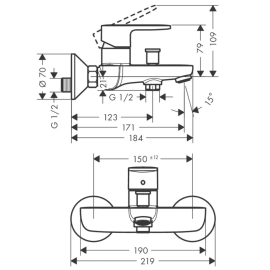 Смеситель для ванны Vernis Blend 71440670, изображение 2