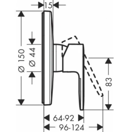 Смеситель Hansgrohe Vernis Blend 71667000 для душа, изображение 2