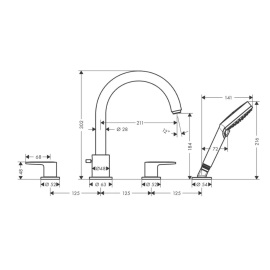 Смеситель на край ванны, на 4 отверстия 71456670, изображение 2