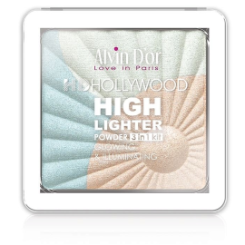 Пудровый хайлайтер 3 в 1 Glow Illuminating Hd Hollywood, Цвет: сияющий жемчужный