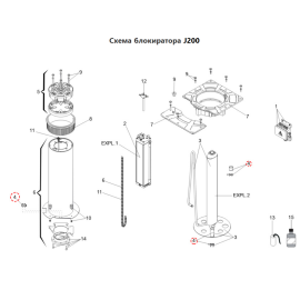 Комплект магнитного концевого выключателя FAAC для J200HA, изображение 2