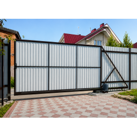 Откатные ворота BRAMY 4000х2000 с профлистом, изображение 5