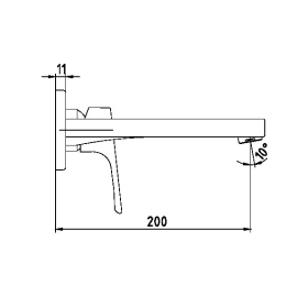 Настенный смеситель для раковины 102167613EX-K (внешняя часть), изображение 3