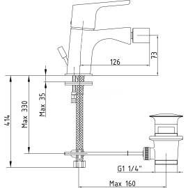 Смеситель для биде 102110192EX