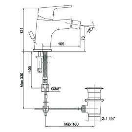 Смеситель для биде 102110195C1EX, изображение 2