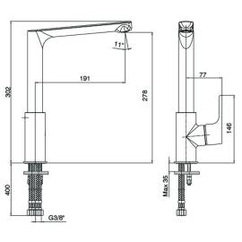 Смеситель для кухни 102118043EX