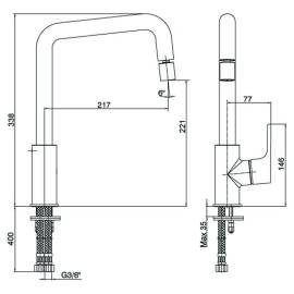 Смеситель для кухни 102118044EX