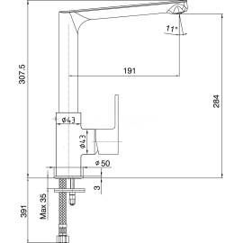 Смеситель для кухни 102118099EX