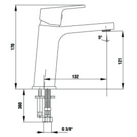 Смеситель для раковины 102108989EX без донного клапана