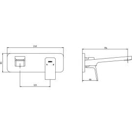 Смеситель для раковины настенный 102167605C1EX-K (внешняя часть)